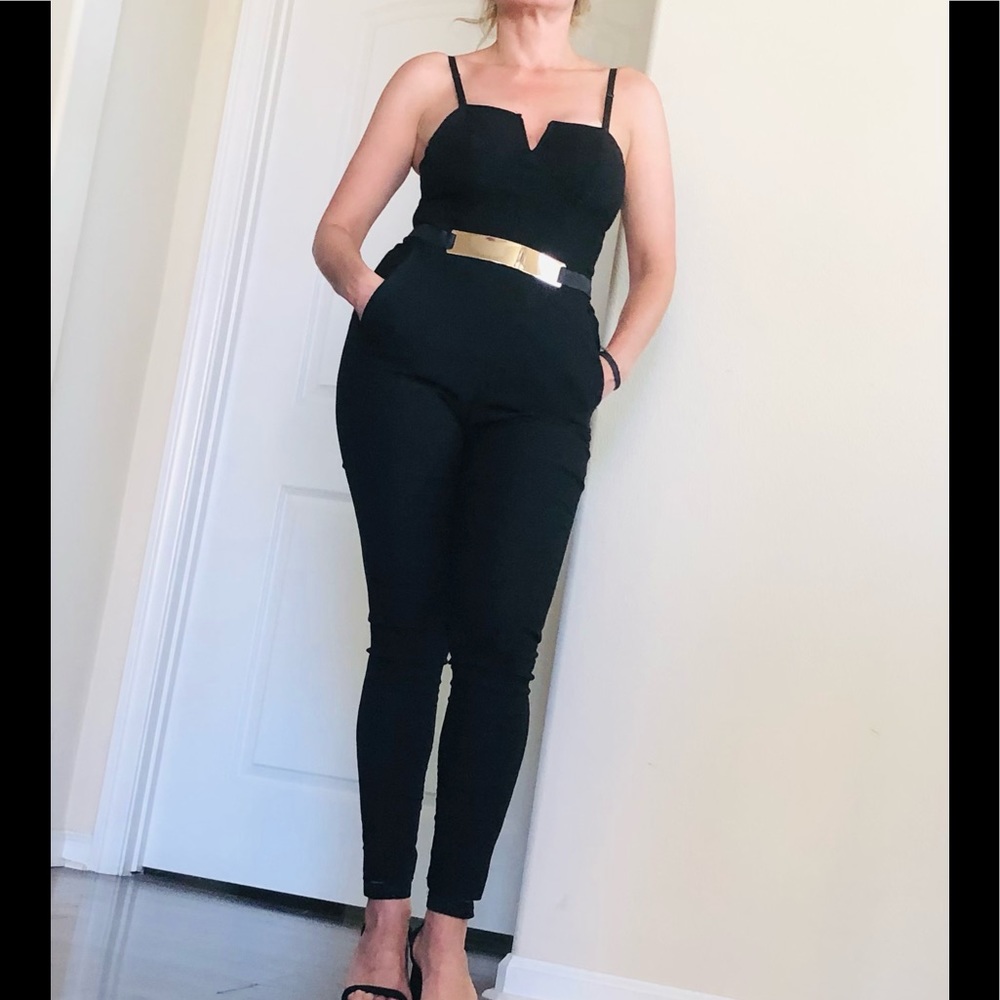 Black jumpsuit.